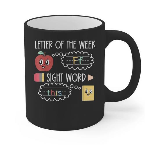 Letter Of The Week Ff Sight Word Teacher Squad Graphic Print Coffee Mug - teacherstshirts.com UK