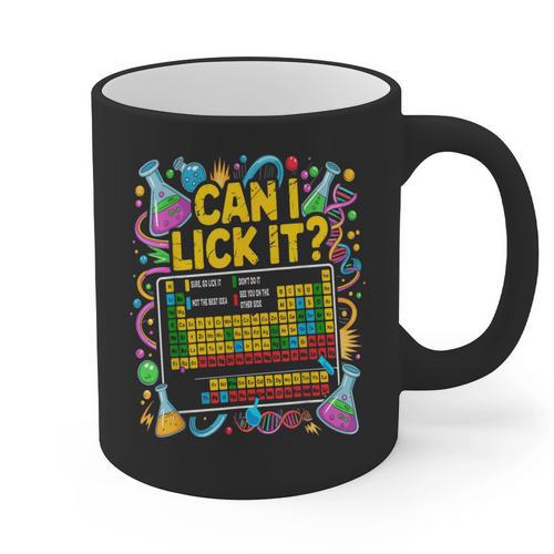 Can I Lick It Periodic Table Science Teacher Men Women Graphic Print Coffee Mug - teacherstshirts.com DE