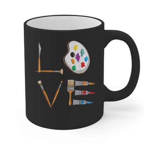 Love Art For Artist Art Teacher Graphic Print Coffee Mug - teacherstshirts.com UK