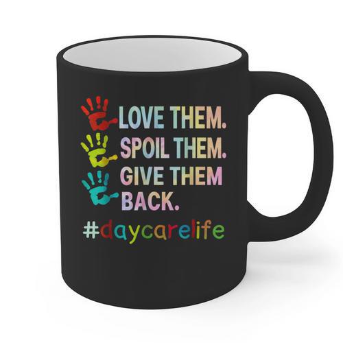 Love Daycare Provider Childcare Teacher Tie Dye Graphic Print Coffee Mug - teacherstshirts.com CA