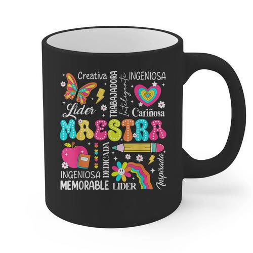 Maestra Spanish Teacher Back To School Maestra De Espanol Graphic Print Coffee Mug - teacherstshirts.com UK