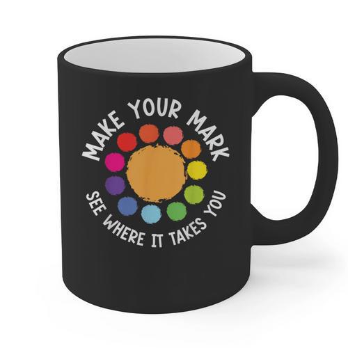 Make Your Mark For a International Dot Day Teacher Dot Lover Graphic Print Coffee Mug - teacherstshirts.com DE