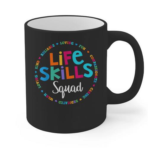 Matching Life Skills Squad Teacher Special Ed SPED Team Crew Graphic Print Coffee Mug - teacherstshirts.com