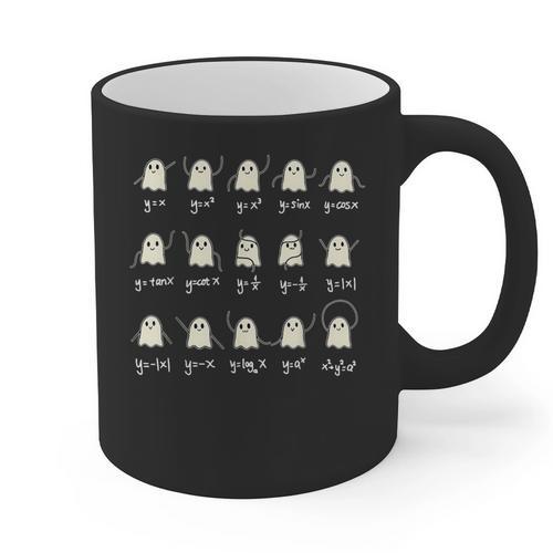 Math Dance Ghost Halloween Spooky Cute Ghost Math Teacher Graphic Print Coffee Mug - teacherstshirts.com AU
