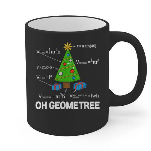 Math Geometry Christmas Tree Geometree Teacher Graphic Print Coffee Mug - teacherstshirts.com