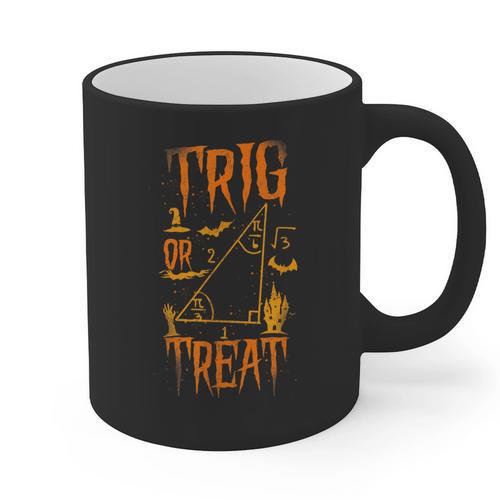 Math Teacher Nerd Student Halloween Trig Or Treat Graphic Print Coffee Mug - teacherstshirts.com