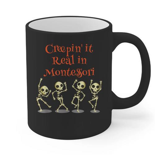 Montessori Creepin' It Real HALLOWEEN School Teacher Shirt Graphic Print Coffee Mug - teacherstshirts.com CA