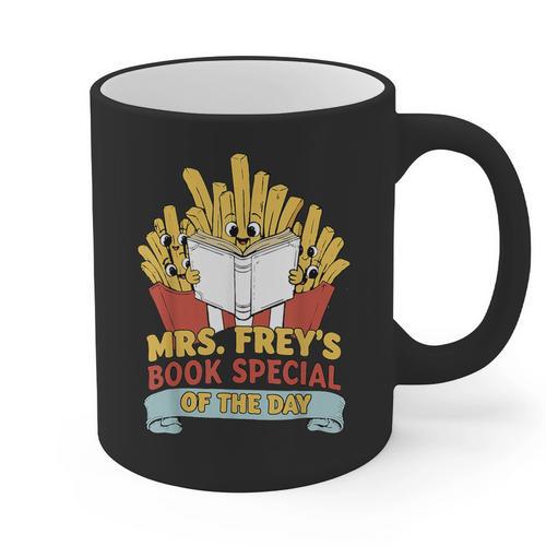 Mrs Frey Book Special Reading Elementary Teacher Graphic Print Coffee Mug - teacherstshirts.com