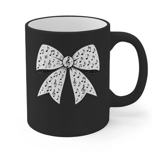 Music Notes Coquette Bow Music Teacher School Musician Band Graphic Print Coffee Mug - teacherstshirts.com