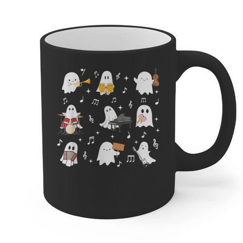 Music Teacher Halloween Music Teacher Education Graphic Print Coffee Mug - teacherstshirts.com DE