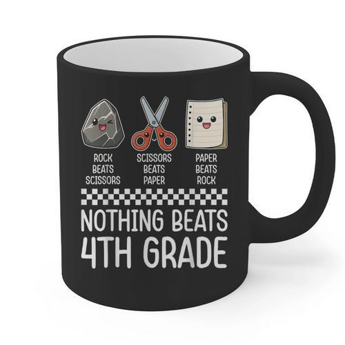 Nothing Beats 4th Grade Back To School Kids Teachers Graphic Print Coffee Mug - teacherstshirts.com