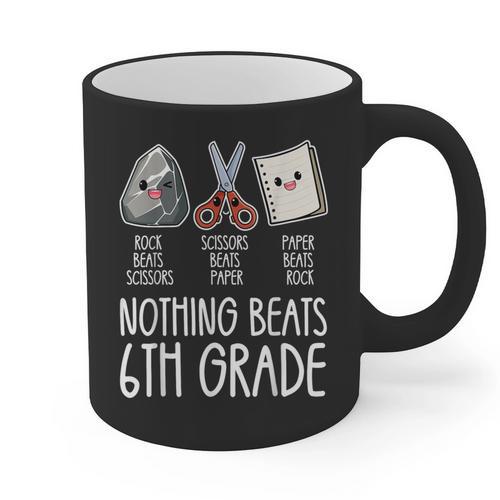 Nothing Beats 6th Grade Back To School Kids Teachers Graphic Print Coffee Mug - teacherstshirts.com