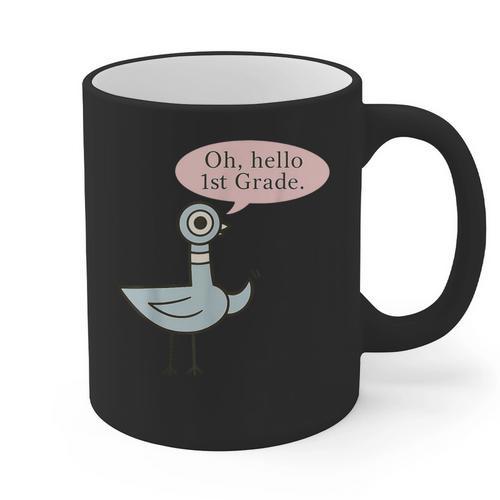 Oh Hello First Graders Cute Pigeon 1st Grade Teacher Graphic Print Coffee Mug - teacherstshirts.com DE