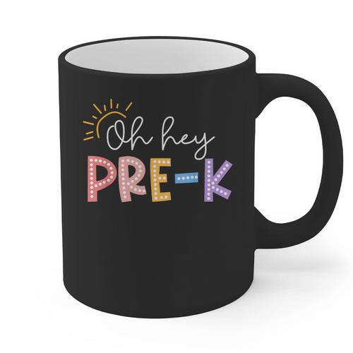Oh Hey Pre K Student Teacher Happy First Day Back To School Graphic Print Coffee Mug - teacherstshirts.com