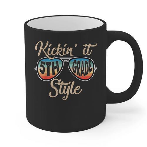 P41l Retro Kickin It 5th Grade Style Teacher Back To School For Men Women Girls Kids Graphic Print Coffee Mug - teacherstshirts.com