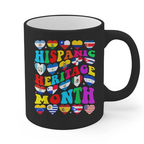 Hispanic Heritage Month 2025 Latino Puerto Rico Teacher Kids Graphic Print Coffee Mug - teacherstshirts.com
