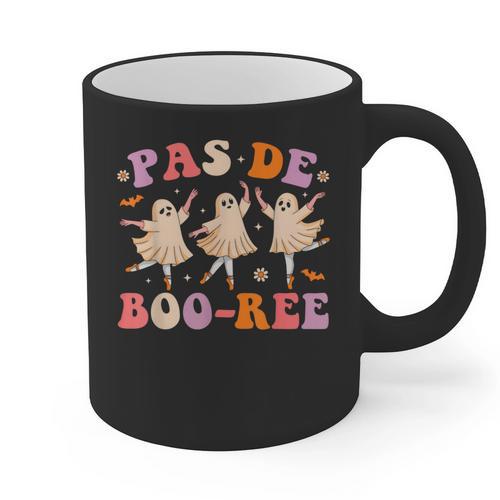 Pas De BOO-Rée Ballet Ghost Dancer Dance Teacher Halloween Graphic Print Coffee Mug - teacherstshirts.com UK