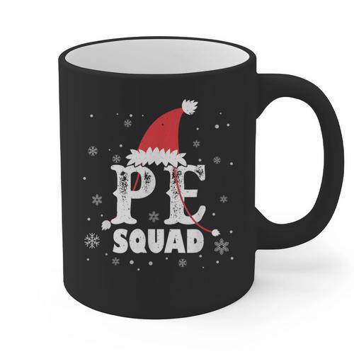PE Squad Christmas PE Teacher Matching Xmas Graphic Print Coffee Mug - teacherstshirts.com