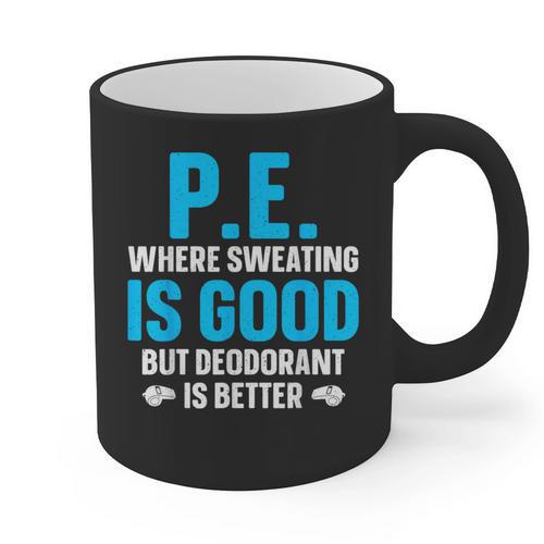 PE Teacher Art For Men Women Gym Teacher Appreciation Graphic Print Coffee Mug - teacherstshirts.com UK