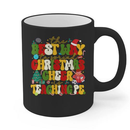 PE Teacher Christmas Holiday Graphic Print Coffee Mug - teacherstshirts.com