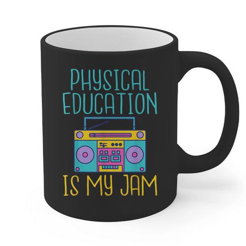 Physical Education Is My Jam PE Teacher Graphic Print Coffee Mug - teacherstshirts.com