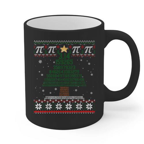 Pi Tree Christmas Math Teacher Ugly Sweater Men Women Kids Graphic Print Coffee Mug - teacherstshirts.com UK