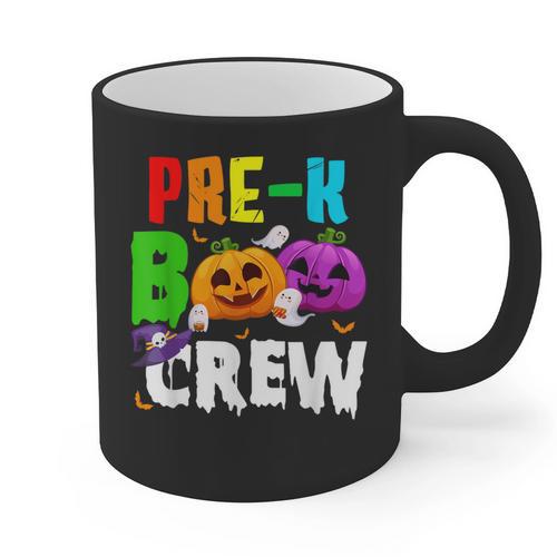 Pre K Boo Crew Halloween Costume Teachers Kids Graphic Print Coffee Mug - teacherstshirts.com DE