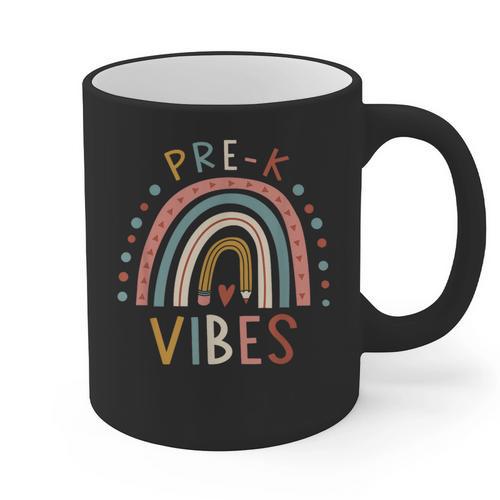 Pre K Vibes Back To School Student Teacher Graphic Print Coffee Mug - teacherstshirts.com UK