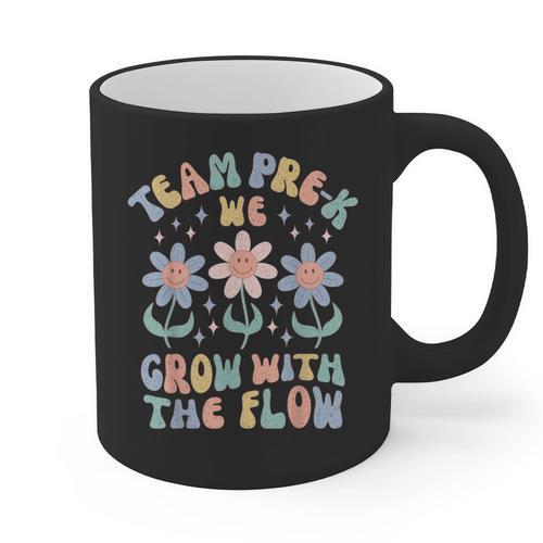 Preschool Teacher Appreciation Team Pre-K Grow With The Flow Graphic Print Coffee Mug - teacherstshirts.com