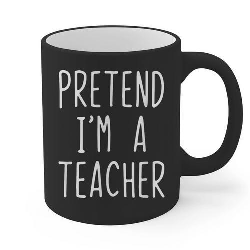 Pretend I'm A Teacher Costume Halloween Lazy Adult Kids Graphic Print Coffee Mug - teacherstshirts.com AU