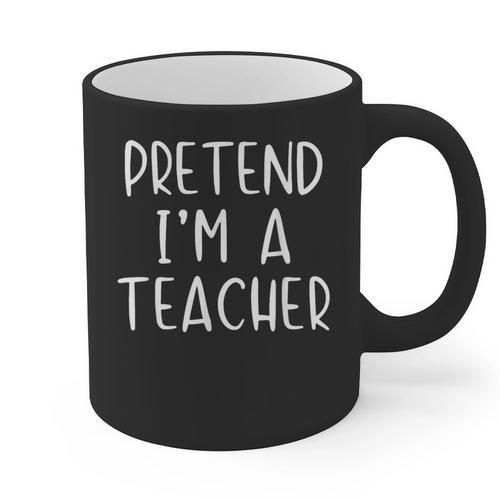 Pretend I'm A Teacher Costume Halloween Simple Adult Kid Graphic Print Coffee Mug - teacherstshirts.com UK