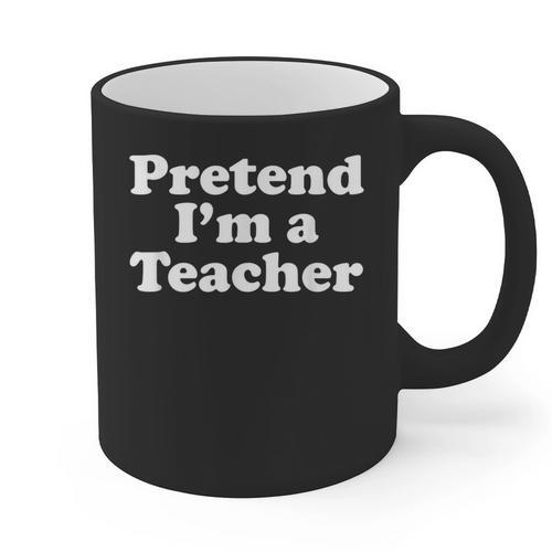 Pretend I'm A Teacher Lazy Easy Halloween Costume Graphic Print Coffee Mug - teacherstshirts.com AU