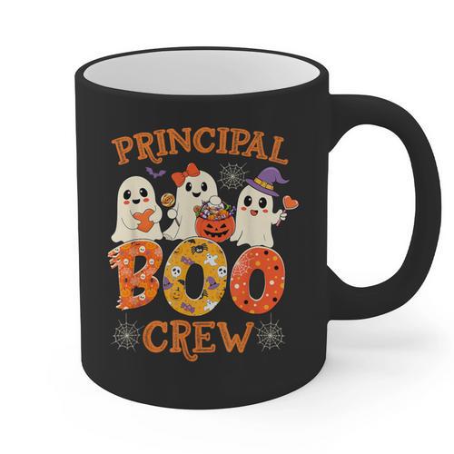 Principal Teacher Boo Crew Halloween Spooky Costume Graphic Print Coffee Mug - teacherstshirts.com DE