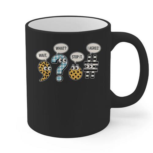 Punctuation English Grammar Teacher Back To School Graphic Print Coffee Mug - teacherstshirts.com UK