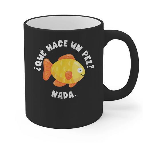 Que Hace Un Pez Nada Spanish Teacher Bilingual Teacher Dual Graphic Print Coffee Mug - teacherstshirts.com UK