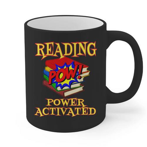 Reading Super Power Activated Superhero Teacher Or Student Men Women Girls Kids Graphic Print Coffee Mug - teacherstshirts.com AU