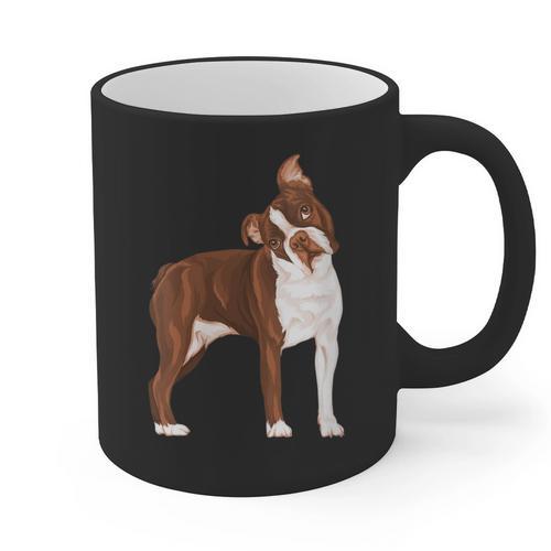 Red Boston Terrier Dog Graphic Print Coffee Mug - Bostonterriersmerch.com DE