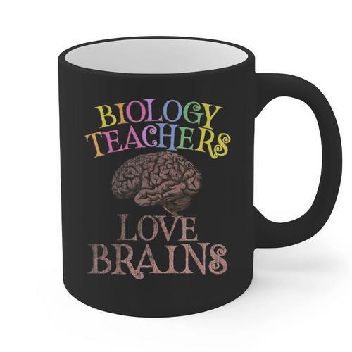 Retro BIOLOGY TEACHERS LOVE BRAINS This Is My Scary STEM Graphic Print Coffee Mug - teacherstshirts.com UK