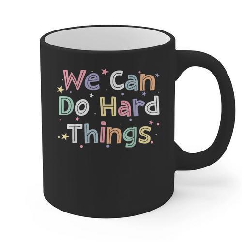 Retro We Can Do Hard-Things Teacher Back To School Graphic Print Coffee Mug - teacherstshirts.com AU