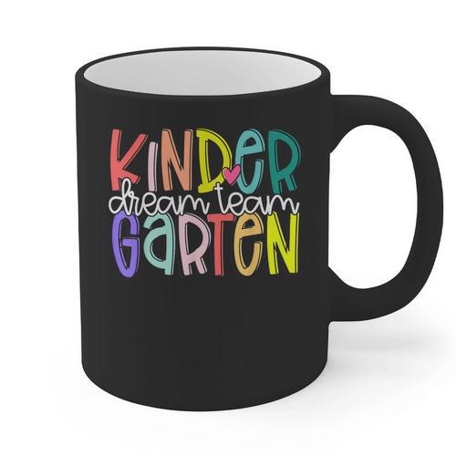 Retro Kindergarten Dream Team Back To School Teacher Kids Graphic Print Coffee Mug - teacherstshirts.com CA
