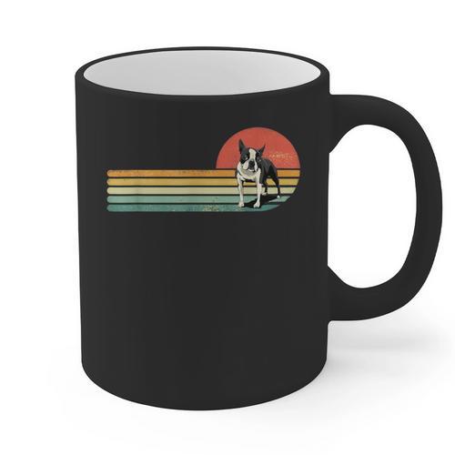 Retro Vintage Boston Terrier Dog Lover Boston Terrier Mom Graphic Print Coffee Mug - Bostonterriersmerch.com