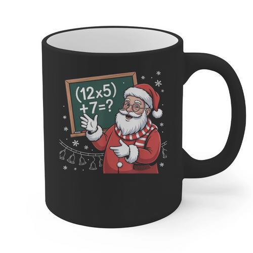 Santa Teacher 67 Math Christmas Xmas Holiday Number 67 Graphic Print Coffee Mug - teacherstshirts.com