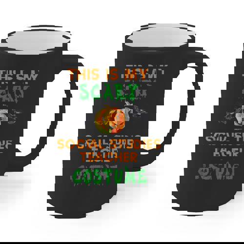 My Scary Social Studies Teacher Costume Halloween Men Women Graphic Print Coffee Mug - teacherstshirts.com