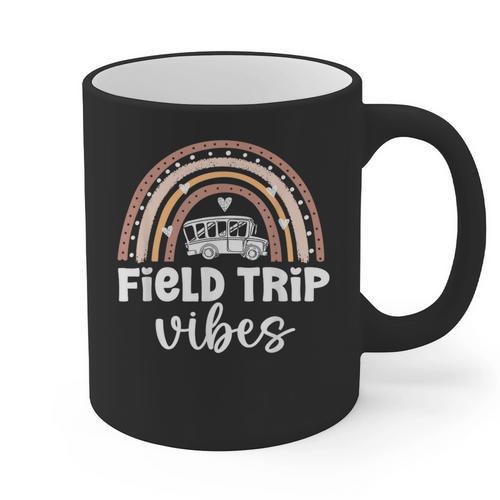 School Bus Trip Vibes Students Teachers Students Field Trip Graphic Print Coffee Mug - teacherstshirts.com UK