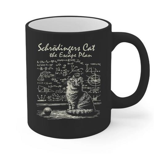 SchröDinger's Cat Escape Plan Science Teacher For Men Women Kids Graphic Print Coffee Mug - teacherstshirts.com DE