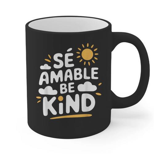 SÉ AMABLE Be Kind Bilingual Teacher Maestra Spanish Teacher Graphic Print Coffee Mug - teacherstshirts.com UK