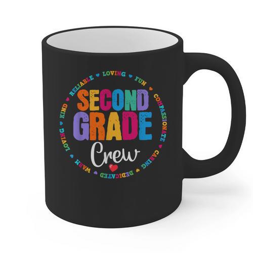 Second Grade Crew 2nd Back To School Teacher Team Squad Graphic Print Coffee Mug - teacherstshirts.com