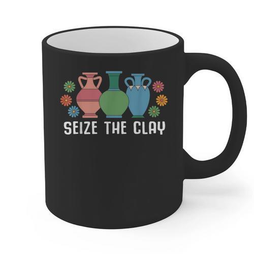 Seize The Clay Pottery Teacher Ceramics Potter Maker Graphic Print Coffee Mug - teacherstshirts.com AU
