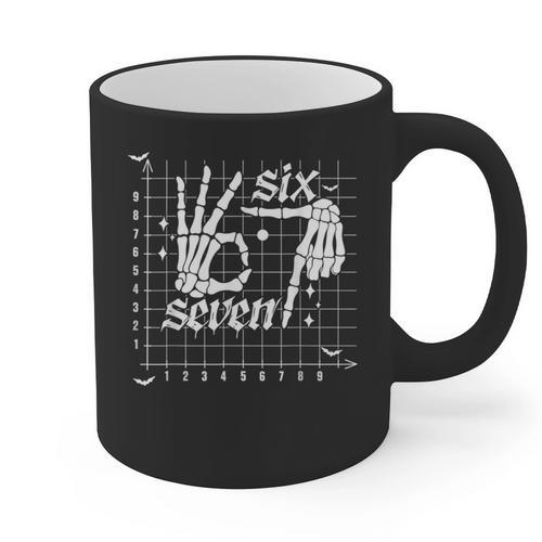 Six Seven Coordinate 67 Skeleton Math Teacher 67 Graphic Print Coffee Mug - teacherstshirts.com DE