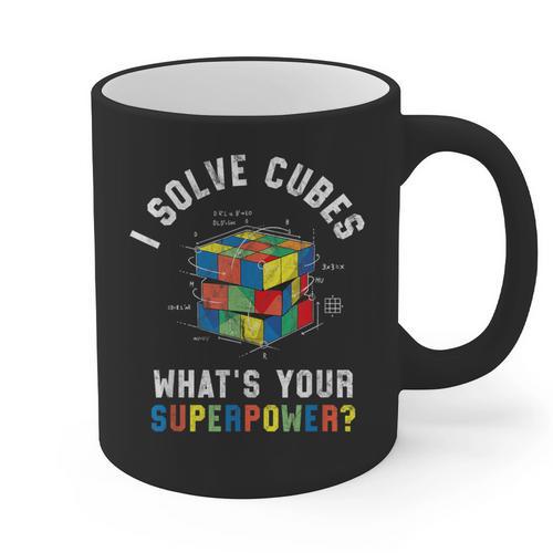 I Solve Cubes Speed Cubing Vintage Youth Math Teacher Graphic Print Coffee Mug - teacherstshirts.com AU